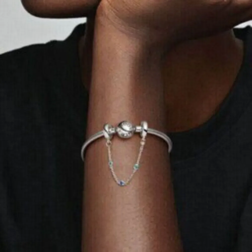 Pandora Triple Blue Stone Safety Chain